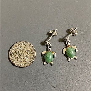 🖤Jade turtle💕silver earrings by MBW